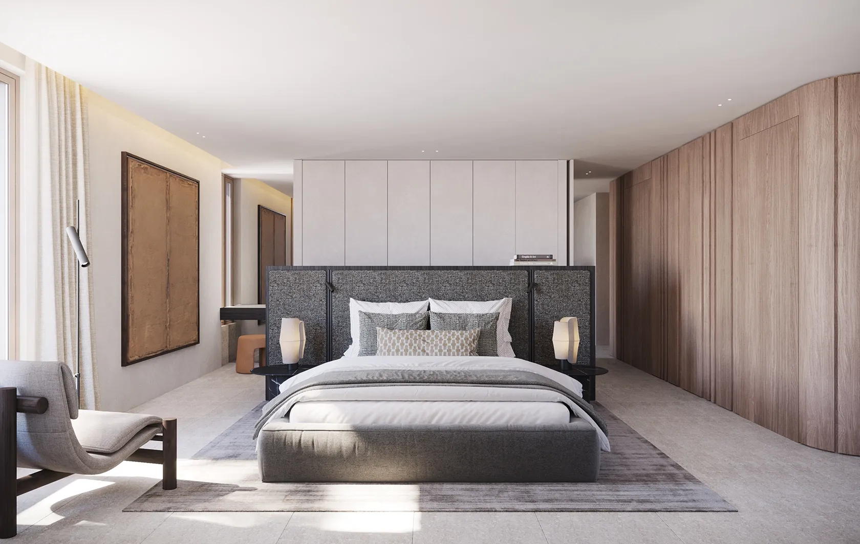 Bedroom designed for calm and natural comfort
